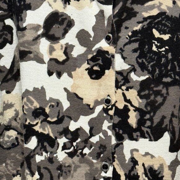 Isaac Mizrahi Live! Womens 3X Floral Print Long Sleeve Cardigan Neutral Tones - Picture 2 of 6